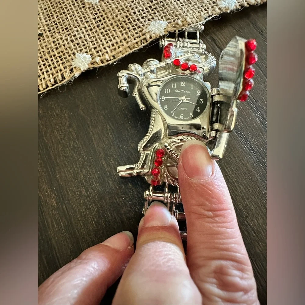 Motorcycle Rhinestone Watch - Picture 3 of 3